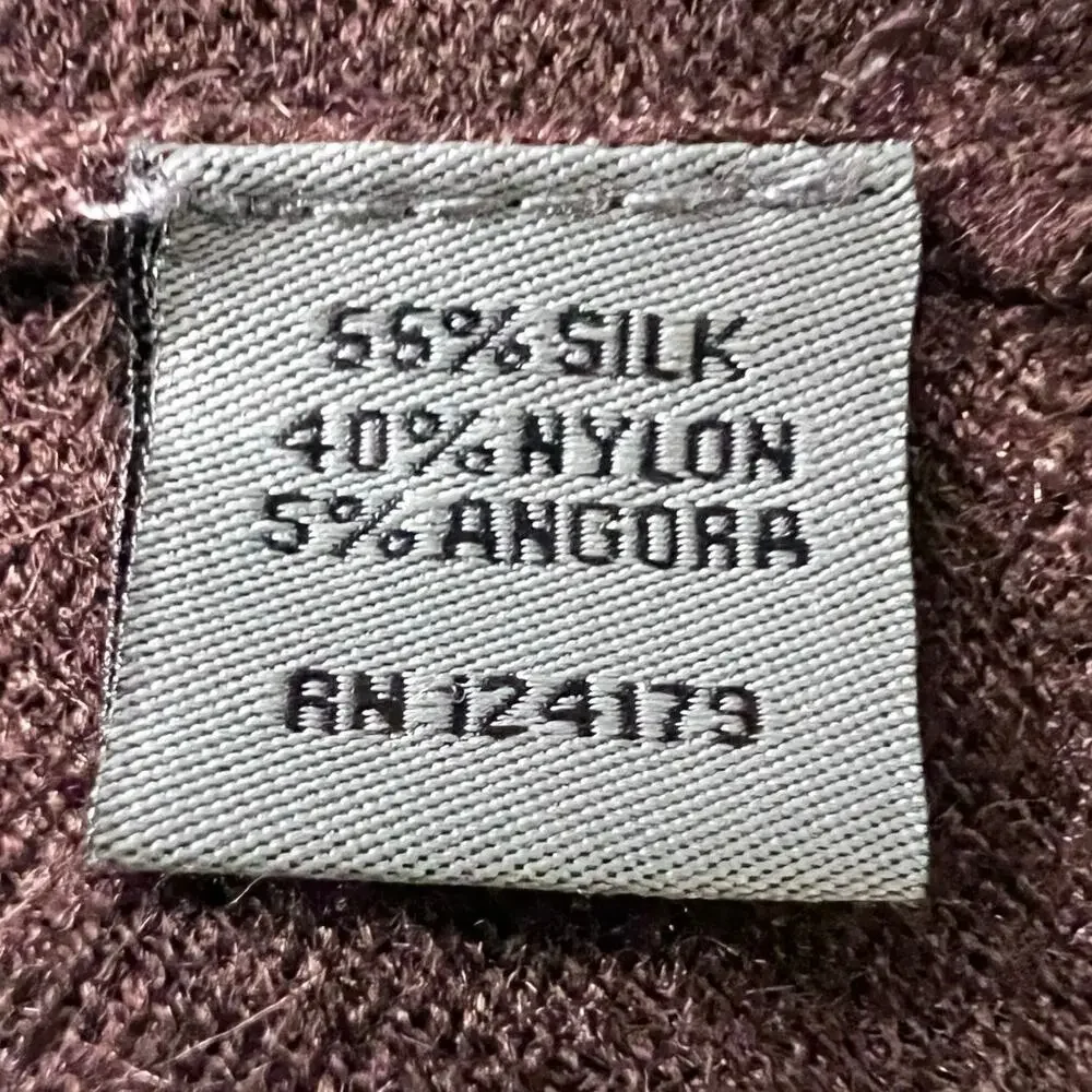 Johnston & Murphy Sweater‎ Silk Angora Blend Sz L Brown Pullover L/S Preppy Fall